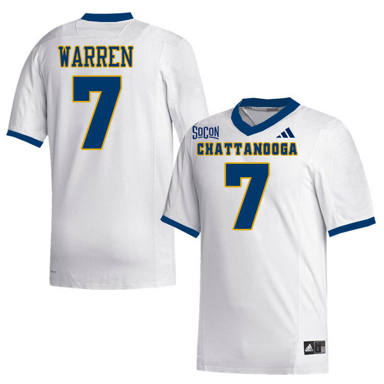 Chattanooga Mocs #7 Tyran Warren College Football Jerseys,Uniforms Stitched-White